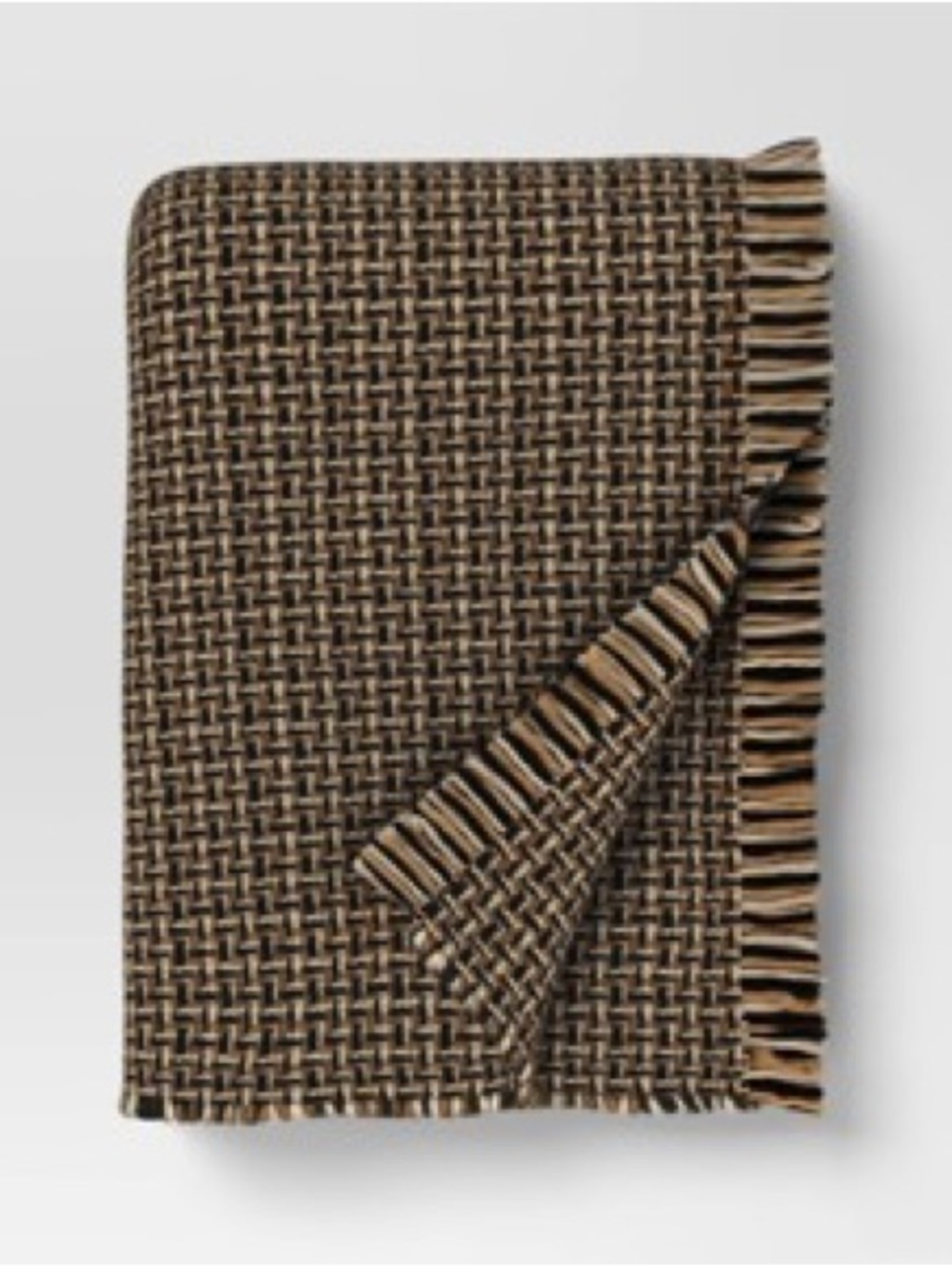 NEW Threshold Woven Neutral/Black/Tan Throw Blanket
